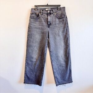 Madewell Gray Wide-Leg Crop Jeans